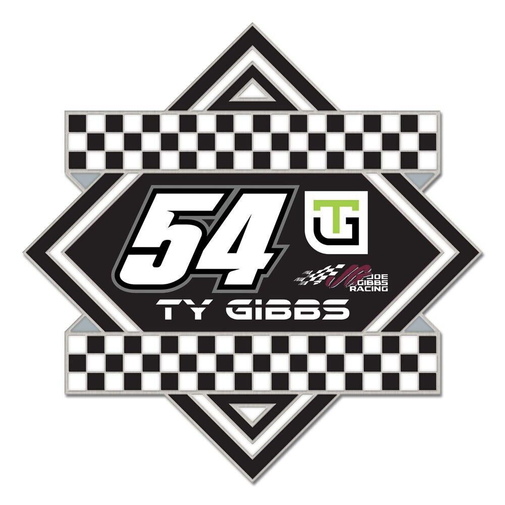 Ty Gibbs 2023 Wincraft #54 Joe Gibbs Racing Checkered Pin