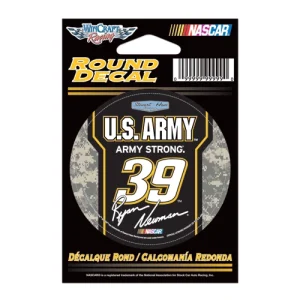 Ryan Newman 2012 Wincraft #39 US Army Round Decal 3"
