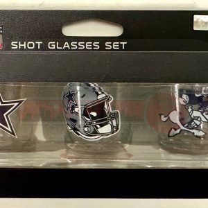 Dallas Cowboys NFL 2oz Shot Glass 3pc Set. Dishwasher safe.