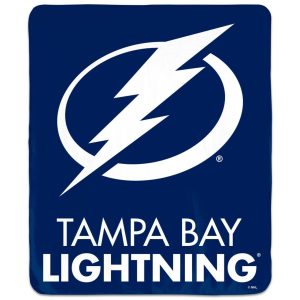 Tampa Bay Lightning NHL Winning Image 50x60 Throw Blanket by Wincraft, cozy fleece with team logo, displayed on bed