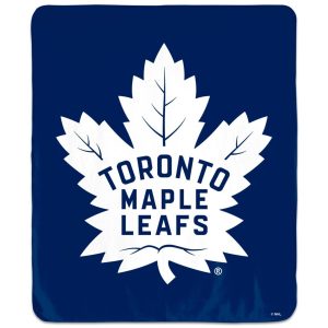 Toronto Maple Leafs NHL Winning Image 50x60 Throw Blanket on display, highlighting team logo and vibrant colors in living room setting