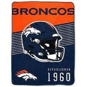 Denver Broncos NFL Pegasus 60x80 Helmet Stripes Flannel Fleece Blanket