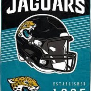 Jacksonville Jaguars NFL Pegasus 60x80 Helmet Stripes Flannel Fleece Blanket