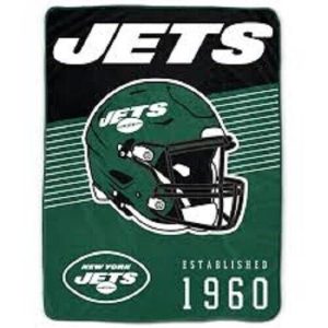 New York Jets NFL Pegasus 60x80 Helmet Stripes Flannel Fleece Blanket