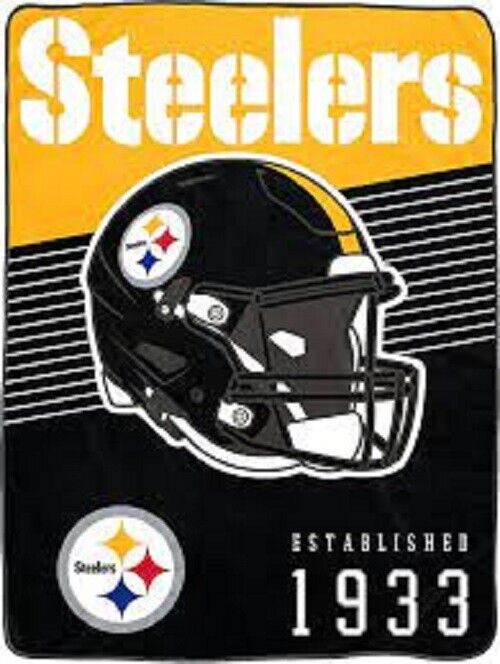 Pittsburgh Steelers NFL Pegasus 60x80 Helmet Stripes Flannel Fleece Blanket