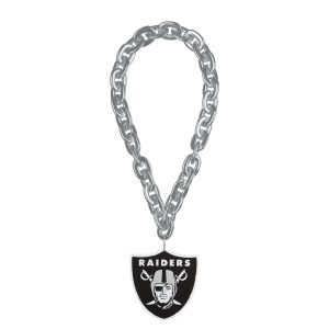 Las Vegas Raiders NFL FOCO Big Logo Light Up Silver Chain