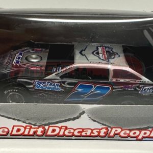 Chris Ferguson 2023 ADC 1/64 #22 World 100 Dirt Late Model Diecast Car on display shelf