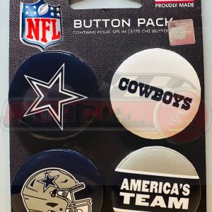 Dallas Cowboys Wincraft NFL Button Pins 4 Pack 1-1/4" Round