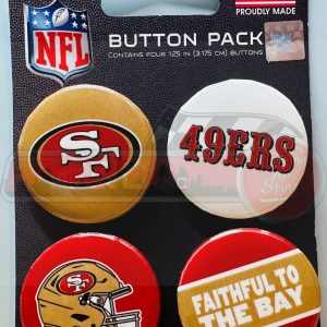 San Francisco 49ers Wincraft NFL Button Pins 4 Pack 1-1/4" Round
