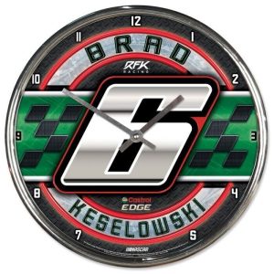 Brad Keselowski 2024 Wincraft #6 Castrol Edge 12" Chrome Round Clock