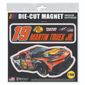 Martin Truex Jr Wincraft 2024 #19 Bass Pro Shops Die Cut 6x6 Magnet Sheet