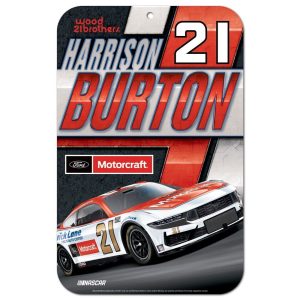 Harrison Burton 2024 Wincraft #21 Ford Motorcraft 11x17 Plastic Sign