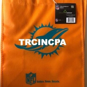 Miami Dolphins NFL Printed Reusable Grocery Tote Bag (6Pk)