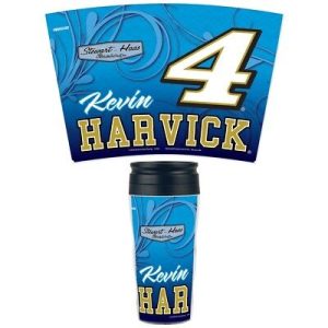 Kevin Harvick Wincraft 2018 #4 Stewart Haas Racing Women's 16oz Contour Travel Mug. Double wall plastic travel mug with a sealable flip-top cover.