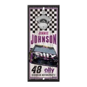 Jimmie Johnson #48 Ally Bottle Opener 5"x11" Wood Sign