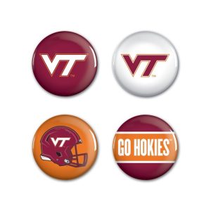 Virginia Tech Hokies Wincraft NCAA Button Pins 4 Pack 1-1/4" Round