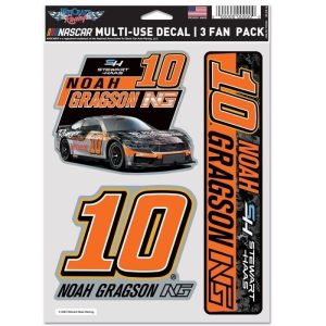 Noah Gragson 2024 Wincraft #10 Black Rifle Coffee Multi Use Decal Sheet (3Pc)