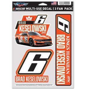 Brad Keselowski 2024 Wincraft #6 King's Hawaiian Multi Use Decal Sheet (3Pc)