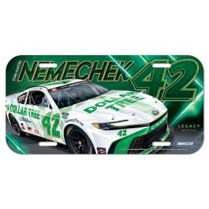 John Hunter Nemechek 2024 Wincraft #42 Dollar Tree Poly License Plate