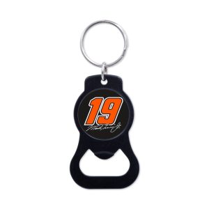 Martin Truex Jr 2024 Wincraft #19 Bottle Opener Metal Key Ring.