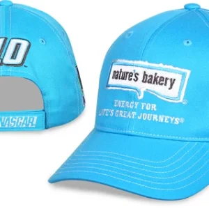 Show your support for Danica Patrick with the stylish #10 Nature's Bakery Uniform Hat by Checkered Flag Sports. This vibrant blue hat prominently features the #10 and Nature's Bakery logos, making it a perfect accessory for any NASCAR fan. The adjustable design with a velcro closure ensures a comfortable fit for all sizes. Crafted from high-quality materials, this hat is durable and designed to withstand regular wear. Whether at the racetrack or out and about, this hat is a great way to show your racing spirit. Features: Adjustable velcro closure #10 and Nature's Bakery logos High-quality materials Comfortable fit Officially licensed NASCAR merchandise Perfect for fans and collectors
