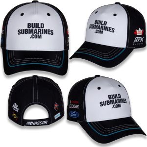 Brad Keselowski 2024 Checkered Flag Sports #6 Buildsubmarines.com Uniform Hat with adjustable closure.