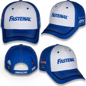 Chris Buescher 2024 Checkered Flag Sports #17 Fastenal Uniform Hat with adjustable closure.