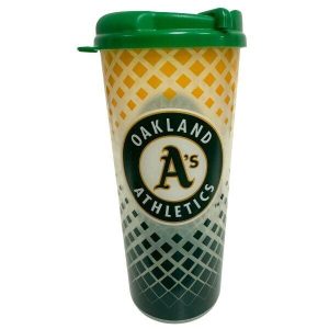 Oakland Athletics Officially Licensed 24oz Double Wall Travel Mug W/Lid