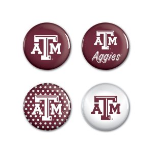Texas A&M Aggies Button 4 Pack - Officially Licensed