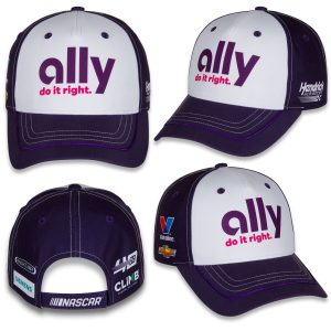 Alex Bowman 2024 Checkered Flag Sports #48 Ally Uniform Hat with adjustable closure.