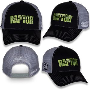 William Byron 2024 Checkered Flag Sports #24 Raptor Sponsor Hat with adjustable closure.