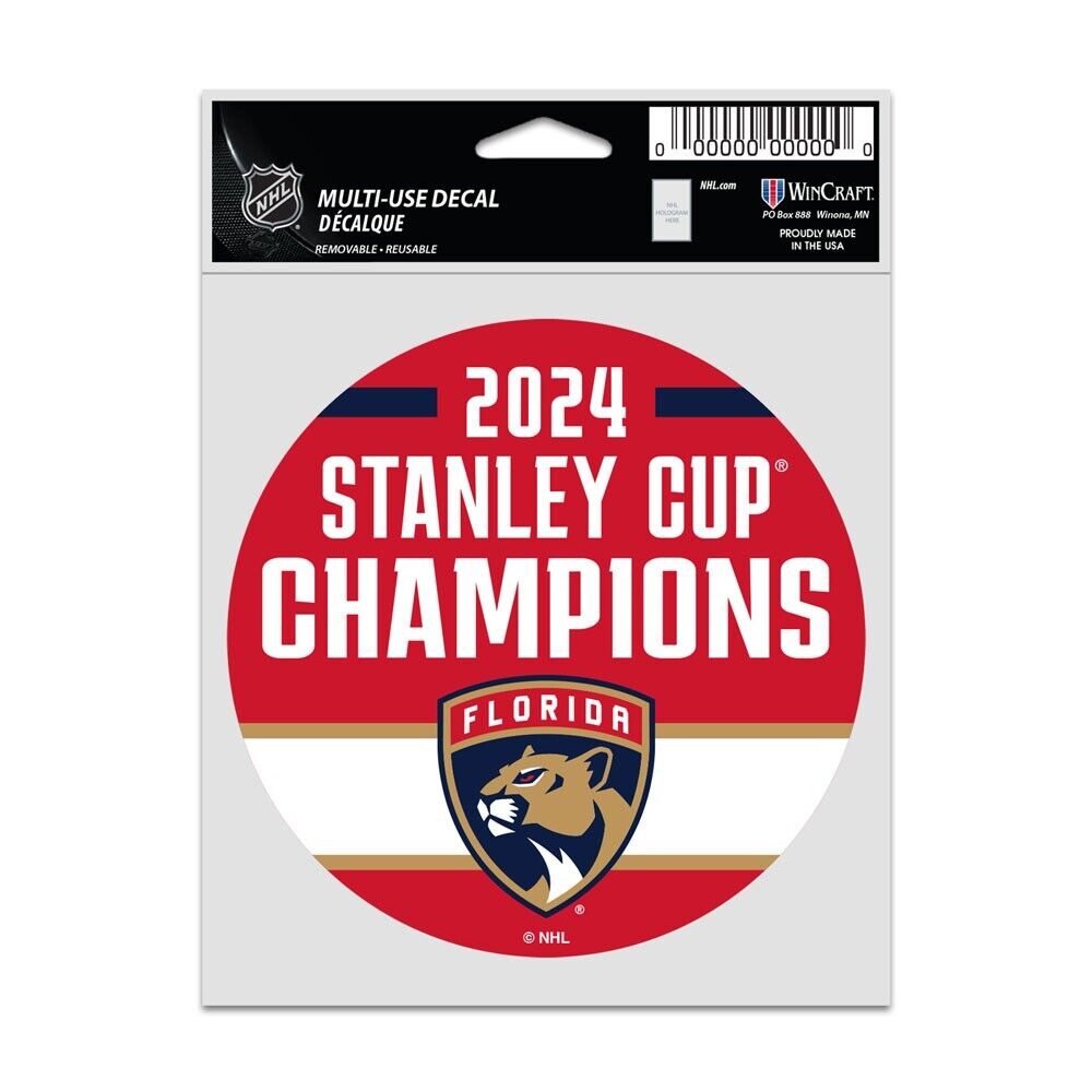 Florida Panthers Wincraft 2024 NHL Stanley Cup Champs 3 x 5 Round Decal