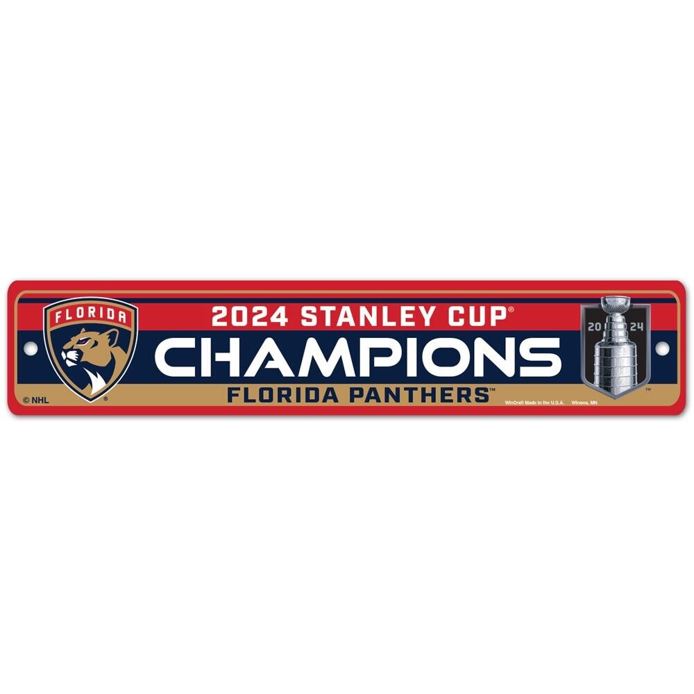 Florida Panthers Wincraft NHL 2024 Stanley Cup Champions Street Sign 3.75x19