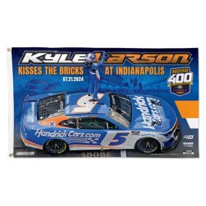 Kyle Larson 2024 Wincraft #5 Hendrickcars.com 3x5 Brickyard 400 Win Deluxe Flag