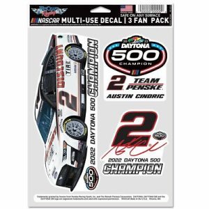 Austin Cindric 2022 Wincraft #2 Discount Tire Daytona 500 Winner Decal Sheet 3Pk