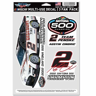 Austin Cindric 2022 Wincraft #2 Discount Tire Daytona 500 Winner Decal Sheet 3Pk