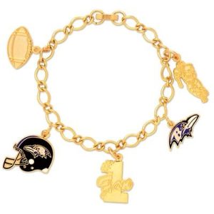Baltimore Ravens Officially licensed bracelet with 5 charms.