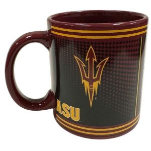 Arizona State Sun Devils Boelter NCAA 18oz Hero ceramic coffee mug featuring team logo and colors on a home decor page