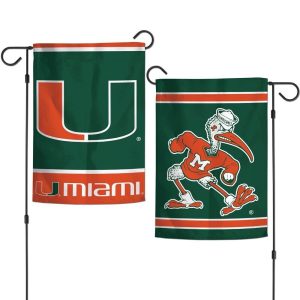 Miami Hurricanes Double Sided 12x18 Garden Flag