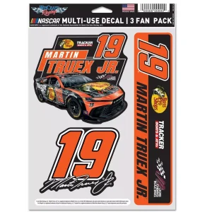 Martin Truex Jr 2024 Wincraft #19 Bass Pro Shops Multi Use Decal Sheet(3Pc)