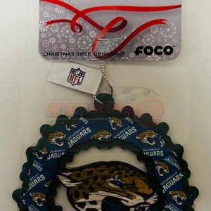 Jacksonville Jaguars Wooden Wreath Holiday Ornament