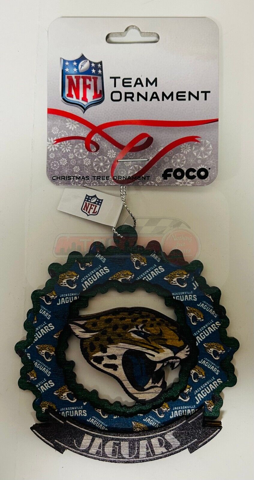Jacksonville Jaguars Wooden Wreath Holiday Ornament