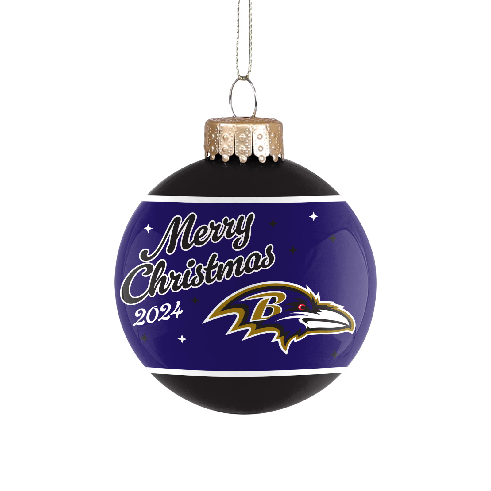 Baltimore Ravens 2024 Glass Ornament