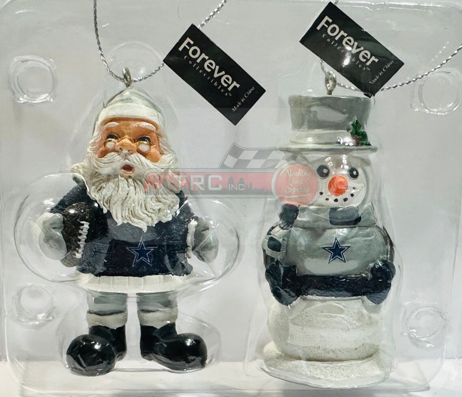 Dallas Cowboys FOCO NFL 2PC Holiday Team Ornament set featuring team logo, perfect for festive decor and fan collections