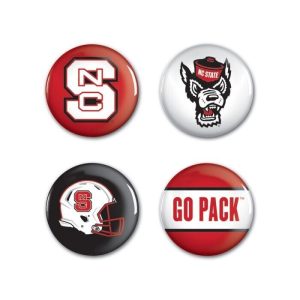 NC State Wolfpack WinCraft Button Pin Set - 4 Pack