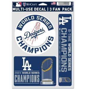Los Angeles Dodgers Wincraft 2024 MLB WS Champions Multi Use Decal Sheet(3pk)