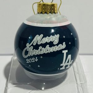 Los Angeles Dodgers FOCO MLB 2024 Glass Ball Holiday Ornament.