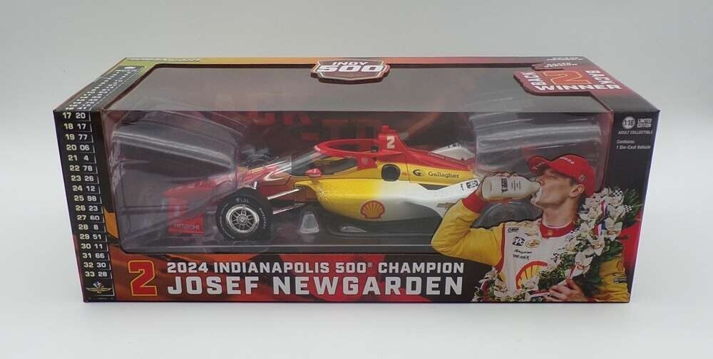 Josef Newgarden 2024 11258 Greenlight 1/18 #2 Shell Oil Indy 500 RACED VERSION