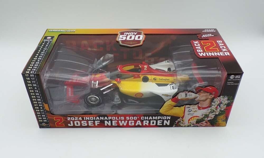 Josef Newgarden 2024 11258 Greenlight 1/18 #2 Shell Oil Indy 500 RACED VERSION - Image 2
