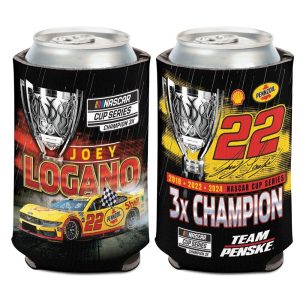 Joey Logano 2024 Wincraft #22 NASCAR Cup Series 3X Champion 12oz Can Coolie(1)